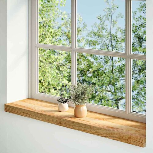 VidaXL Prozorske klupice 2 kom svijetlosmeđe 70x20x2 cm masivne hrast Slike