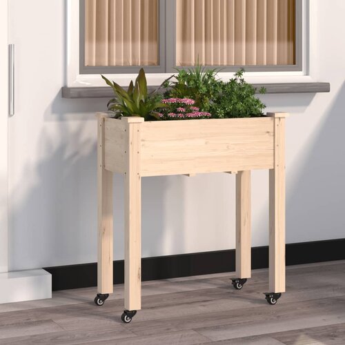 vidaXL Sadilica s kotačima i oblogom 71x37x80 cm od masivne jelovine Cijene
