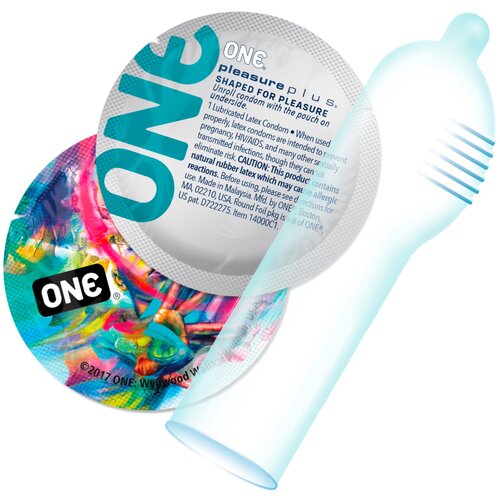  ONE Pleasure Plus - kondom s unutarnjim rebrastim dizajnom (12 kom) Slike
