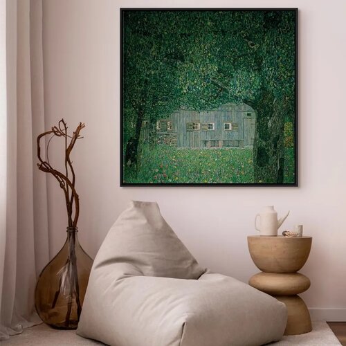  Slika - Gustav Klimt &amp;ndash; Ober&amp;ouml;sterreichisches Bauernhaus 40x40 U crnom drvenom okviru Slike