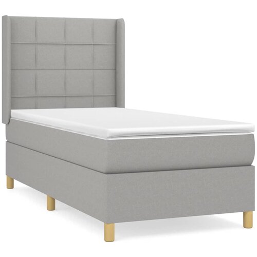 Maison Chic Box spring postelja - Vzmetna postelja z vzmetnico svetlo siv 100x200 cm blago SL7171, (21901619) Cene