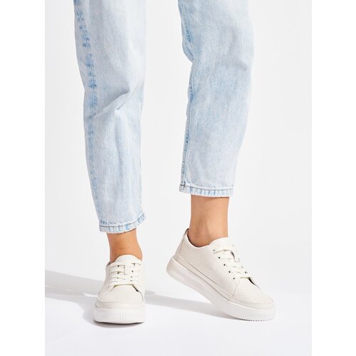 Sergio Leone Leather openwork sneakers white by Cijene