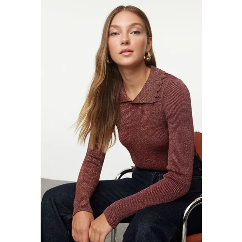 Trendyol Claret Red Polo Neck Knitwear Sweater