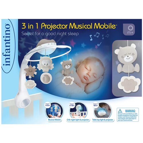 Infantino muzička vrte&amp;scaron;ka za krevetac 3u1, beige Slike