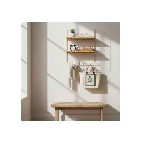 Hanah home Zidna polica, 58x42x15cm, Crna Slike