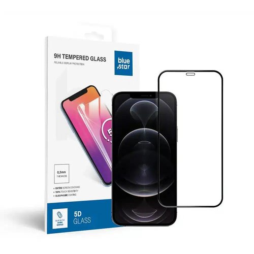 Blue Star 5D kaljeno staklo &ndash; za iPhone 12 Pro Max (full glue) &ndash; crno Cijene