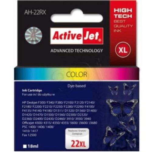 Activejet komplet barvnih črnil HP C9352A 22XL AH-22RX Slike