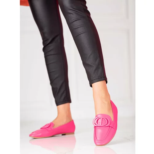 SHELOVET Elegant women's loafers pink