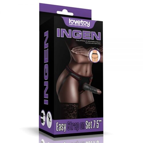 Easy Strapon crni set gaćica sa penisom od TPE-a &mdash; 19 cm &mdash; LVTOY00759 Cene