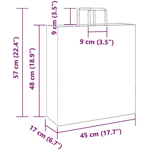VidaXL Papirnate vrečke 250 kosov z ročaji rjave barve 45x17x48 cm Slike
