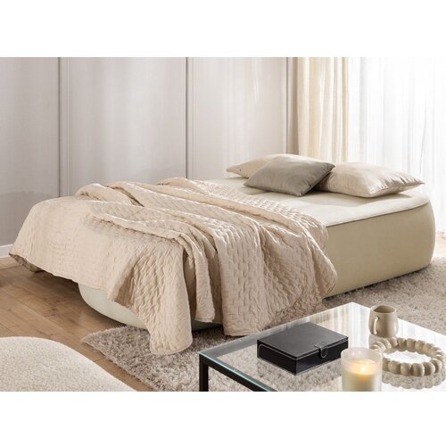 Ropez Bež/smeđe-siva bar&amp;scaron;unasti sklopiva/s prostorom za odlaganje sofa 210 cm Saga &amp;ndash; Slike