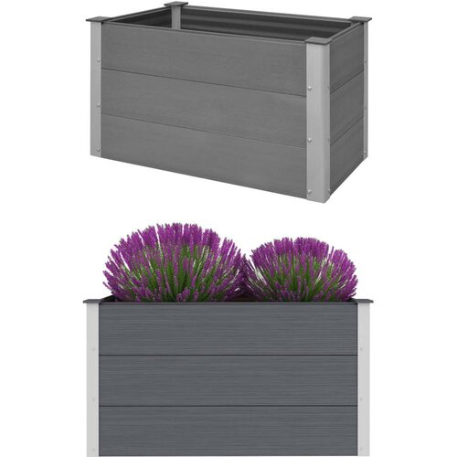 vidaXL visoka greda wpc 100x50x54 cm siva Cene