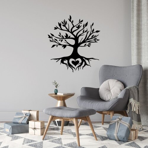 Wallity Zidna dekoracija Tree And Heart, 67 x 79 cm, Crna Cene