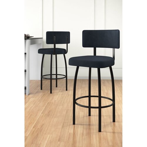 Hanah home set od 6 barskih stolica Wosa, antracit tkanina Babyface, crne metalne noge Cene