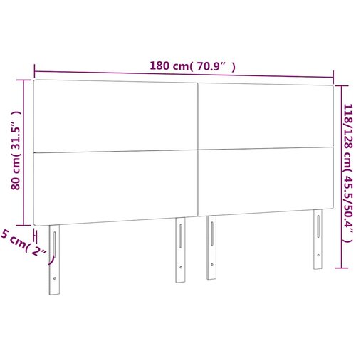  LED uzglavlje tamnoplavo 180x5x118/128 cm bar&amp;scaron;unasto Slike