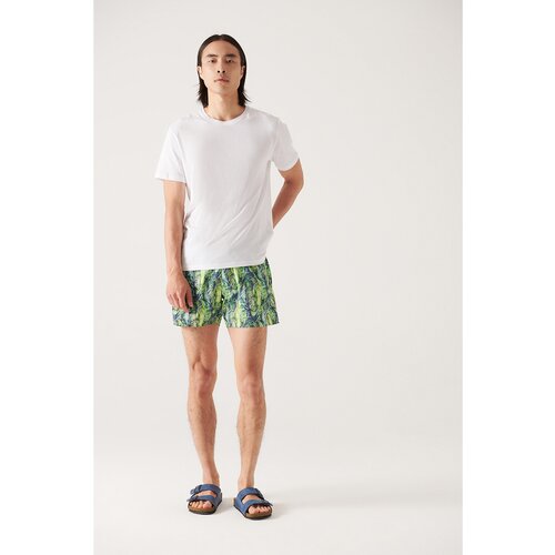 Avva Men's Green Printed Swim Shorts Cene