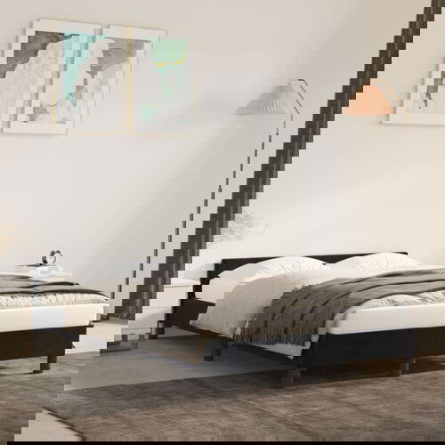VidaXL Okvir za krevet s uzglavljem crni 120 x 200 cm bar&amp;scaron;unasti Slike