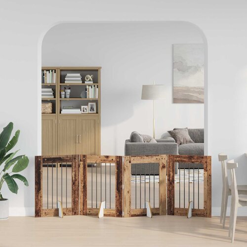  Vrata za pse s postoljem 4 pcs Staro drvo 60 x 80 cm Slike