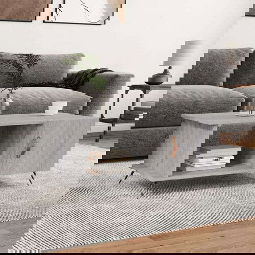  Stolić za kavu boja hrasta 90x50x40 cm konstruirano drvo Slike