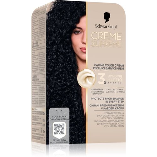Schwarzkopf 1-1 hladno crna boja za kosu Slike