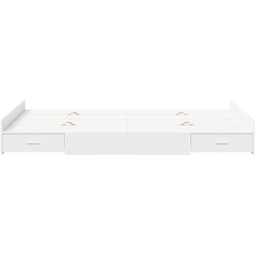  Krevet s ladicama Bijelo 120 x 190 cm Konstruirano drvo Slike