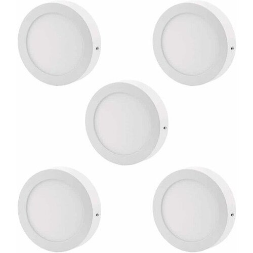 Avide 5x alu led nadgradni panel okrogli 12w nevtralno bela 4000k Cene