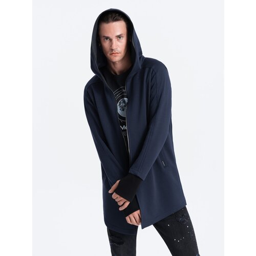 Ombre Longer men's unbuttoned sweatshirt with spacious hood PRAGA Cene