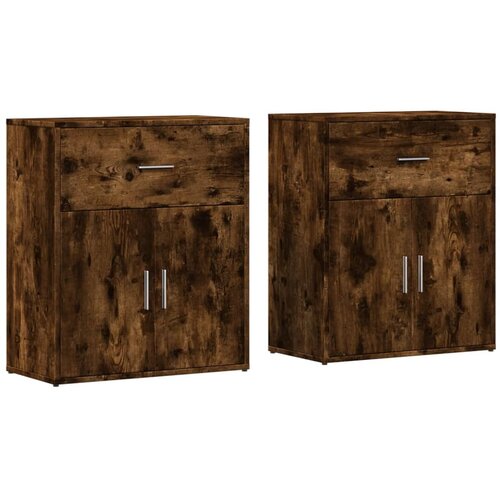 Maison Chic Komoda - Predalnik 2 kosa dimljeni hrast 60x31x70 cm inženirski les, (21720641) Cene