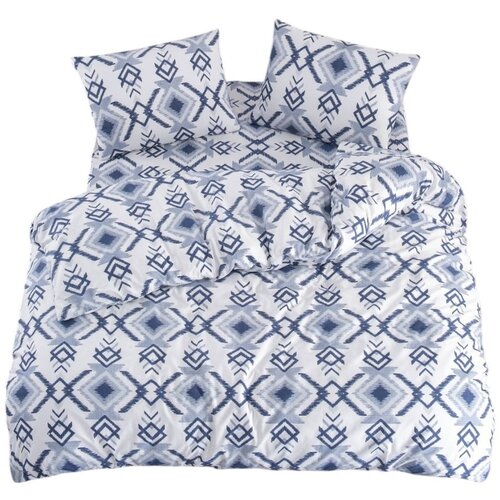 Mila Home Bela/modra enojna/podalj&amp;scaron;ana posteljnina z rjuho/3-delna 160x220 cm Geometric &amp;ndash; Slike