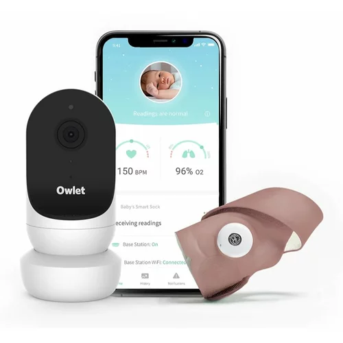 Owlet Monitor Duo Smart Sock 3 & Cam 2 set za dojenčke Dusty Rose 1 kos