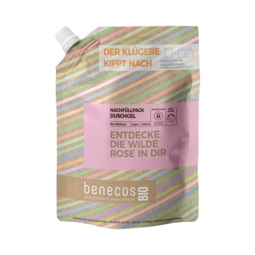 Benecos benecosBIO gel za prhanje &amp;quot;Entdecke die wilde Rose in dir&amp;quot; - 1.000 ml Slike