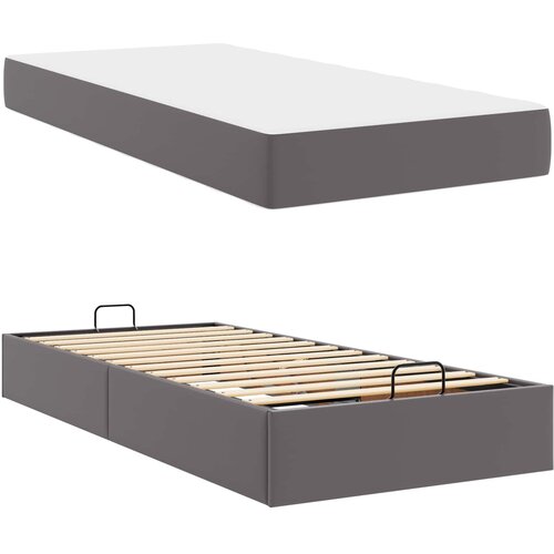  Okvir kreveta s madracem Ostalo 2 kom. Siva PVC 90 x 190 cm Slike