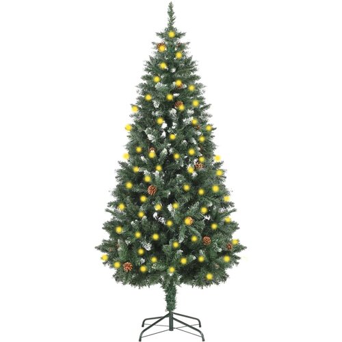 vidaXL Umjetno božićno drvce s LED žaruljicama i šiškama 180 cm Cene
