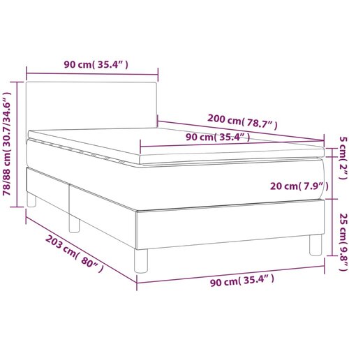  box spring s madracem LED ružičasti 90x200 cm bar&amp;scaron;unasti Slike