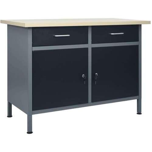  Delovna miza črna 120x60x85 cm jeklo, (20751388) Slike
