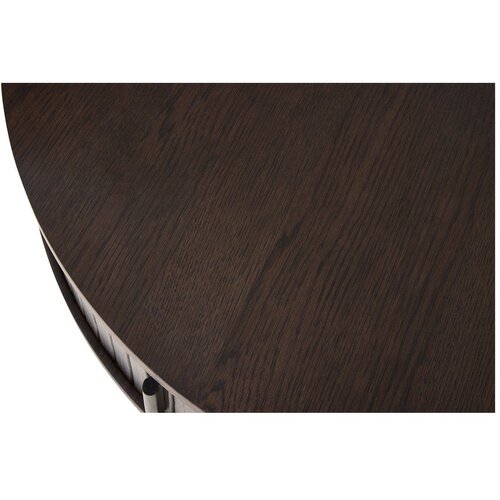 Unique Furniture Okrogla klubska mizica v hrastovem dekorju v temni naravni barvi &amp;oslash; 85 cm Meta &amp;ndash; Slike