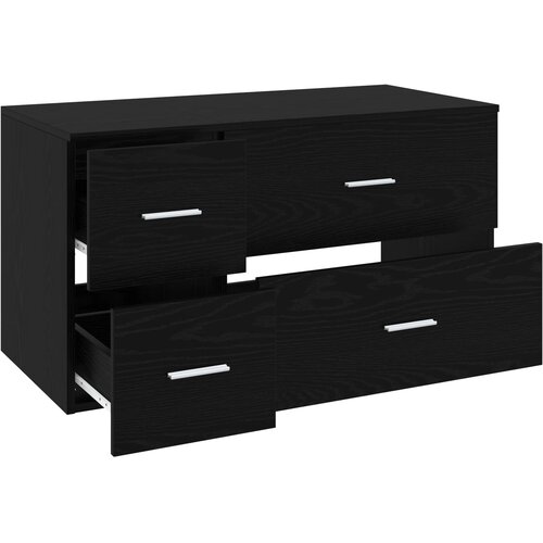  Set namje&amp;scaron;taja za kupaonicu 2 kom. Crni hrast Konstruirano drvo Crna 62,5 x 44,5 x 50 cm Slike