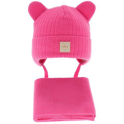 AGBO Girl&amp;#039;s winter set: hat and scarf in pink Antola Slike