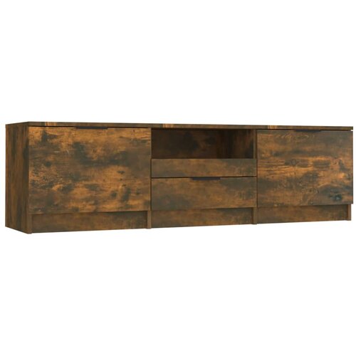 Maison Chic TV omarica - TV stojalo - Televizijska omarica dimljeni hrast 140x35x40 cm konstruiran les, (21700913) Slike
