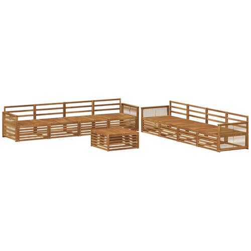vidaXL Zunanja garnitura za sedenje 9 pcs Naravna Masiven les akacije, (5000280765) Cene