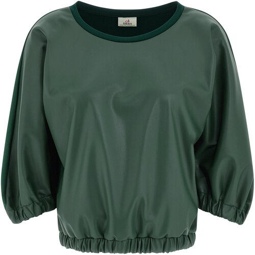 Deha combined faux leather sweatshirt, ženski duks, zelena D93720 Cene