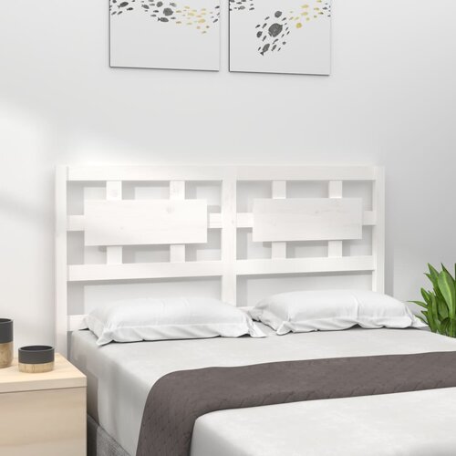 VidaXL Uzglavlje za krevet bijelo 205,5x4x100 cm od masivne borovine Slike