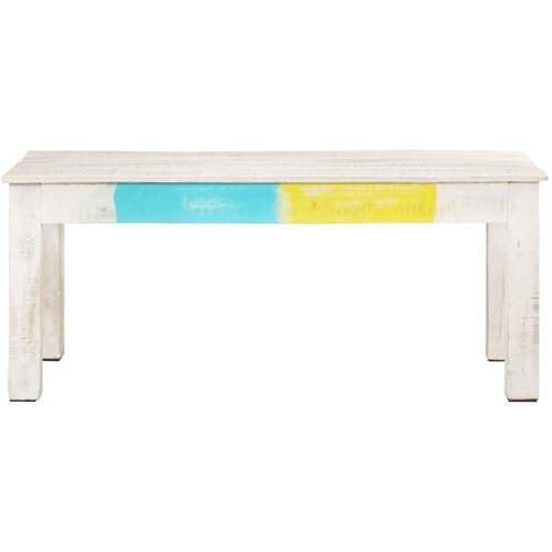 Maison Chic Klubska mizica - kavna mizica - Nizka mizica bela 110x60x45 cm trden mangov les, (21755429) Cene