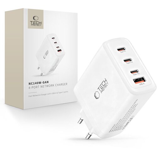 TECH-PROTECT 4-PORTNI POLNILEC NC140W-GAN PD 140W ZA TELEFONE, BEL, S QC3.0, (5000259926) Cene