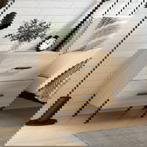 vidaXL Nočna omarica sonoma hrast 40x35x47,5 cm inženirski les Cene