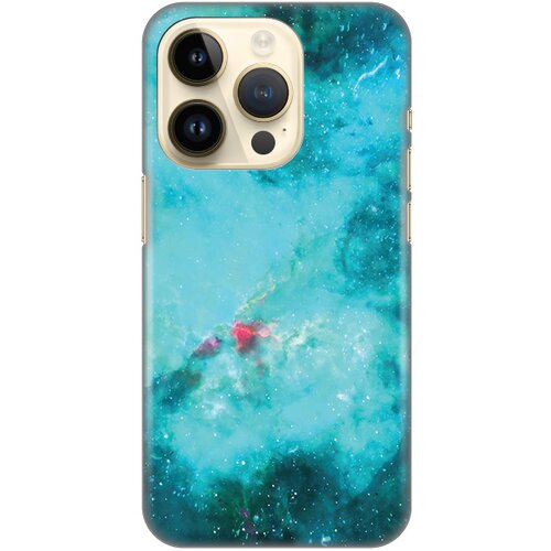 silikonska maska za iPhone 14 Pro 6.1 Marbel Sky Print akvamarin Slike