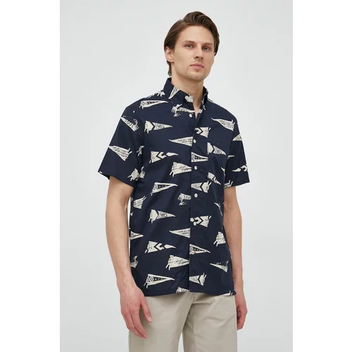 Tommy Hilfiger Pamučna košulja za muškarce, boja: tamno plava, regular, s klasičnim ovratnikom