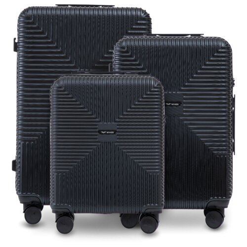  Set od 3 kofera WINGS PC ECO &amp;ndash; crni Slike