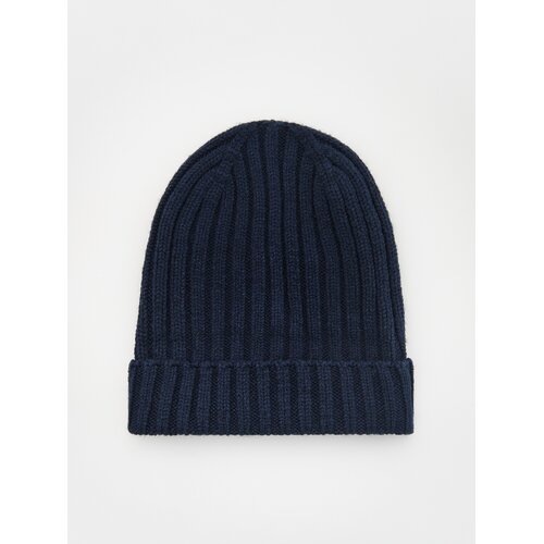 Reserved kapa beanie iz mešanice volne - mornarsko modra Cene