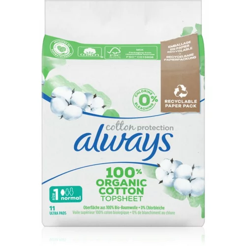 Always Cotton Protection Normal ulošci bez parfema 11 kom